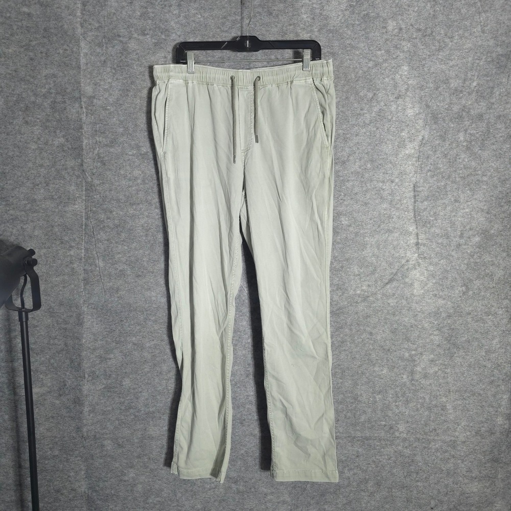 Faherty Jogger Pants Mens L Sage Green Linen Blend Drawstring MBS2419-COS